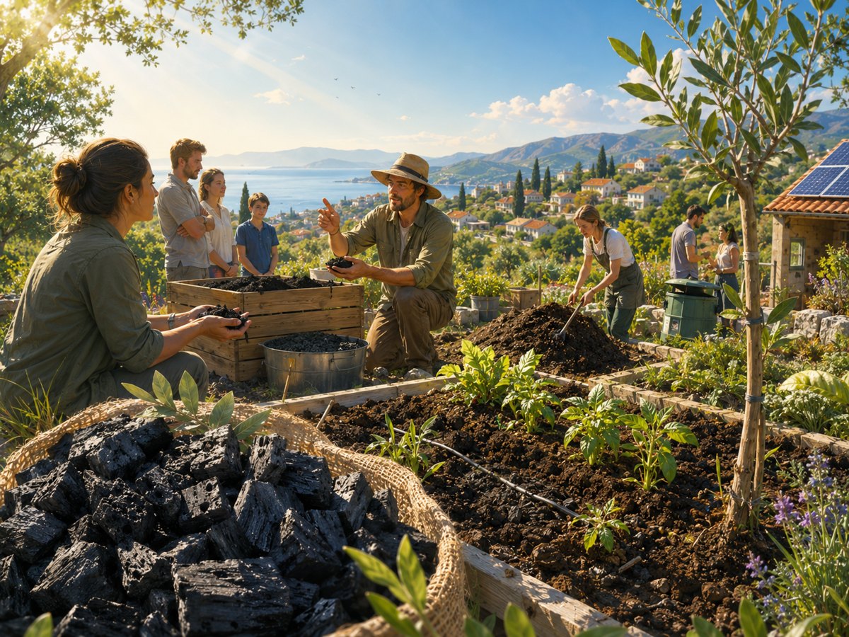 Biochar i uzorak tla u stručno pripremljenom pokusu