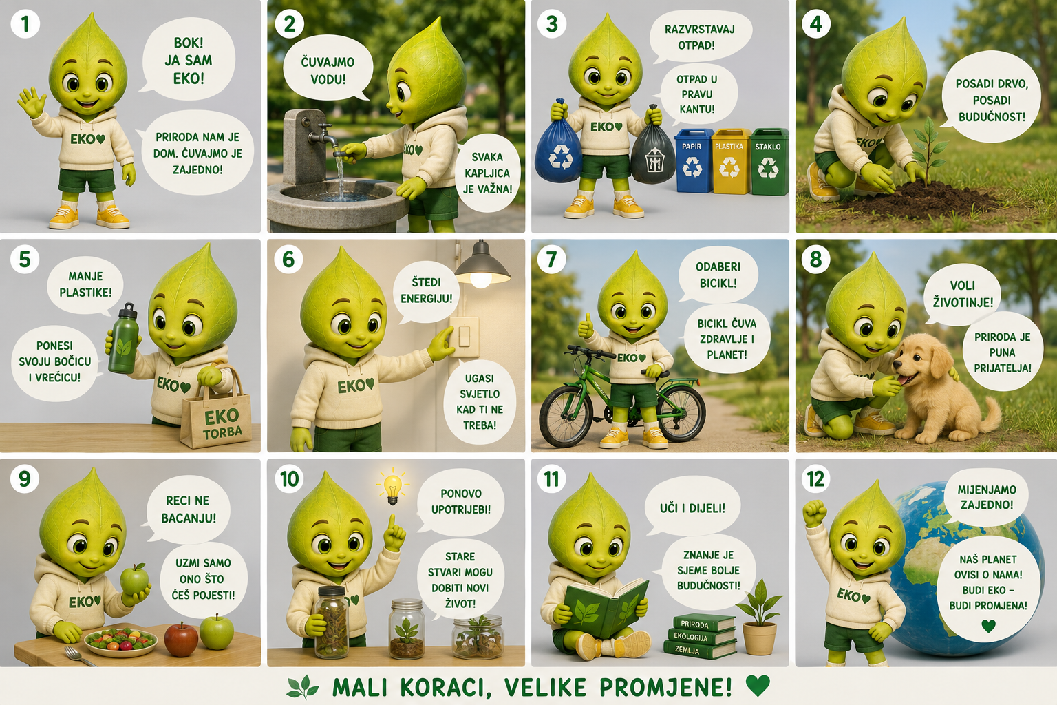 Cijela tabla stripa Mali koraci, velike promjene